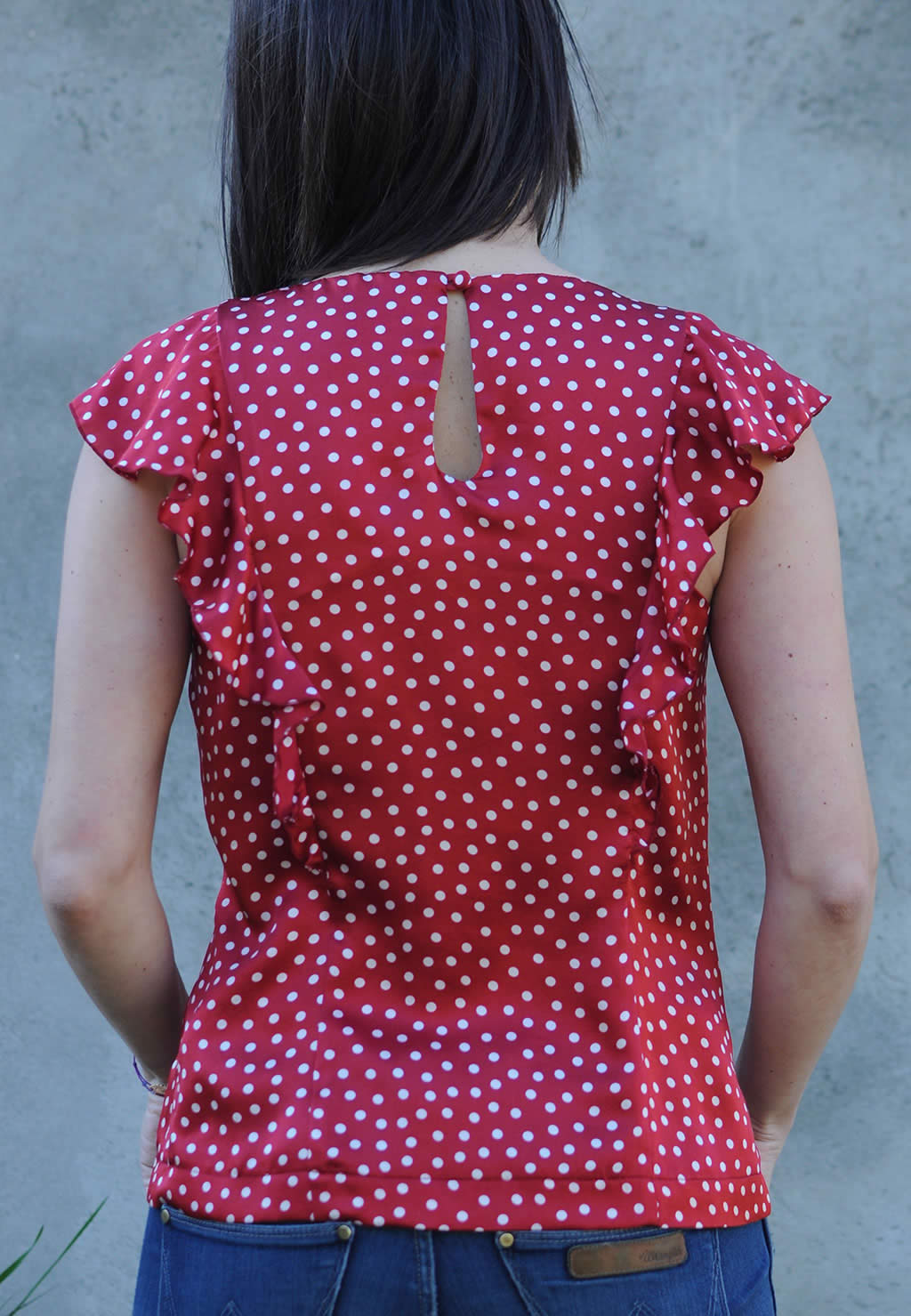 Ladulsatina DIY Fashion and sewing - Polka Dot blouse - Blusa a pois - Back