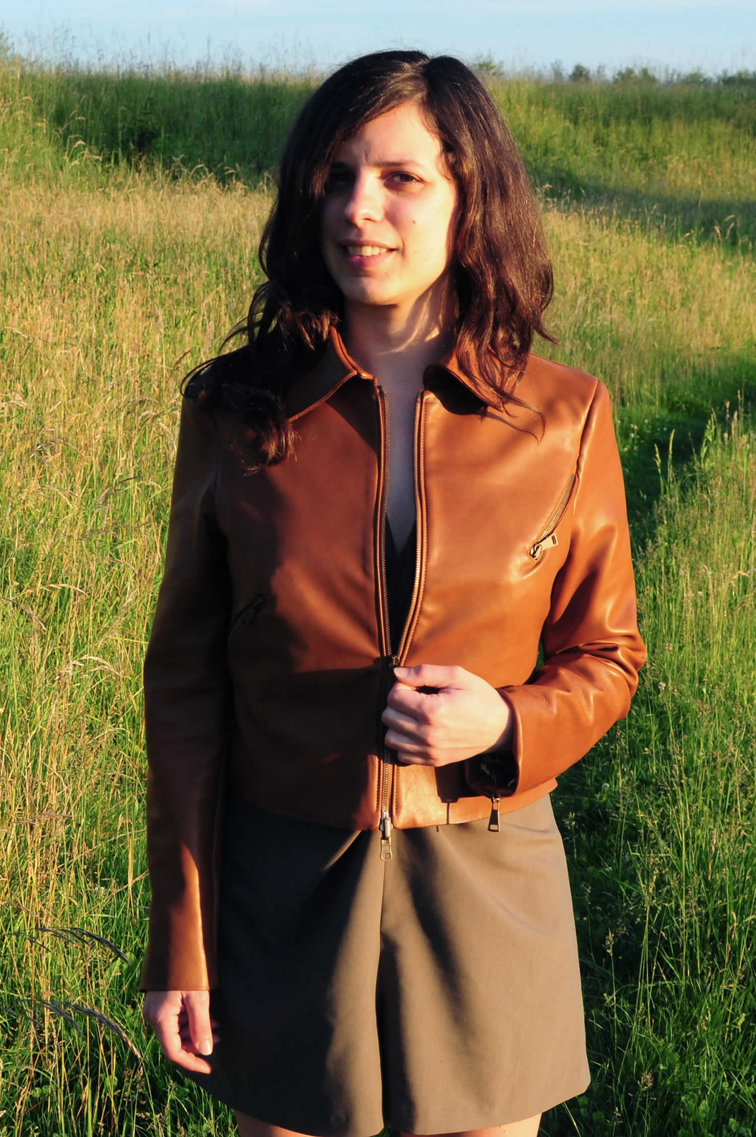 ladulsatina Sewing and DIY fashion blog: leather jacket and playsuit - jacket detail