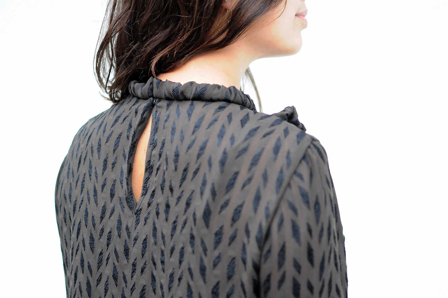 Ladulsatina - Sewing blog - Blog di cucito - Jolanda blusa by Atelier Vicolo n 6 in silk viscose blend - Back details