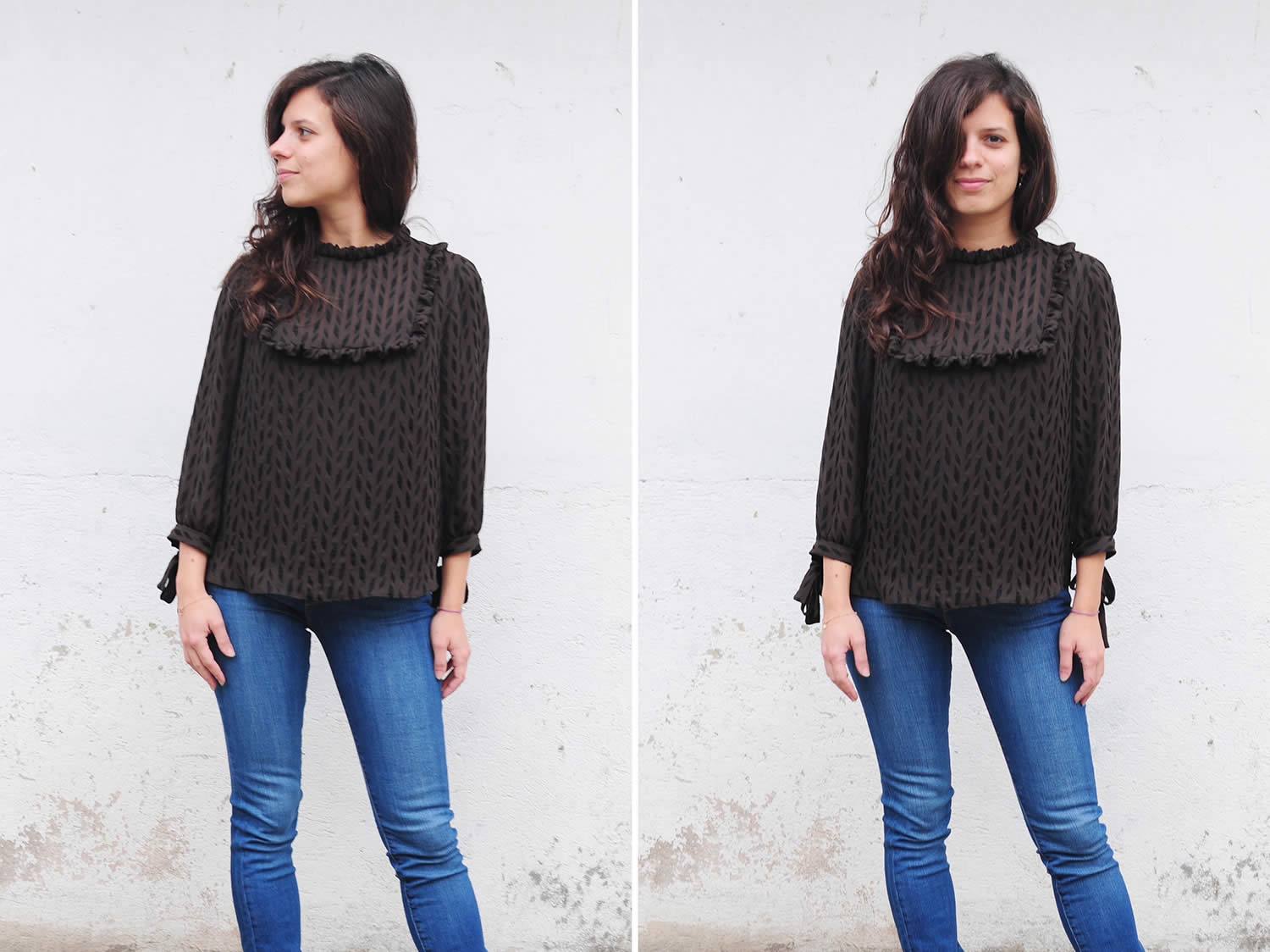 Ladulsatina - Sewing blog - Blog di cucito - Jolanda blusa by Atelier Vicolo n 6 in silk viscose blend - Front