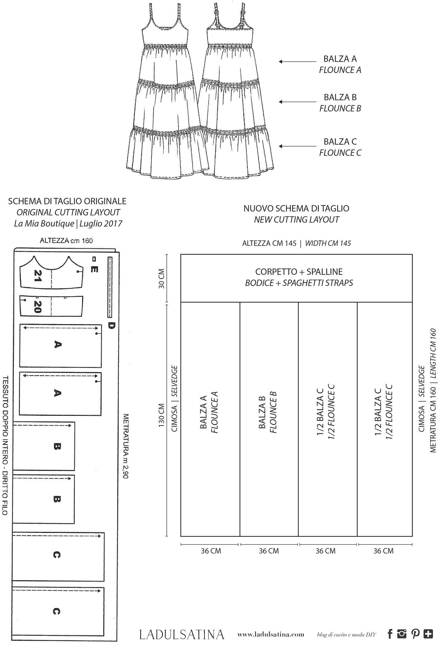 Ladulsatina - Sewing and DIY fashion blog - Gipsy Maxi Dress - Cutting layout
