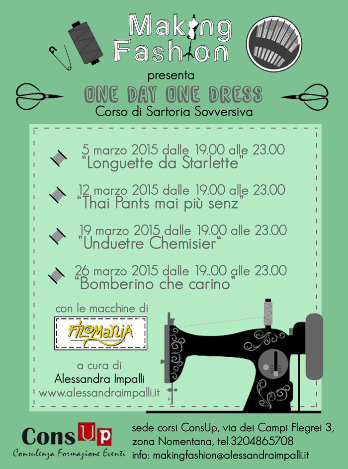 flyer one day one dress Roma marzo 2015