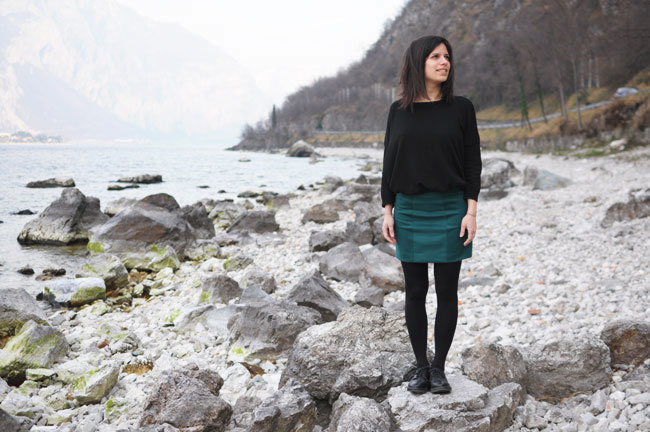 panelled mini skirt winter sewing handmade fashion Ladulsatina - Lake Como