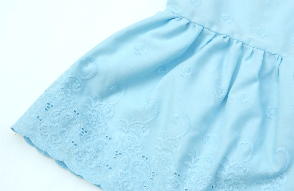 Ladulsatina Lotta Dress by Compagnie M in broderie anglaise cotton - Skirt and fabric detail