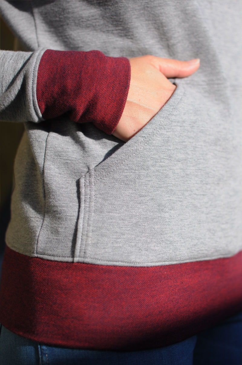 Ladulsatina sewing - Undercover Hood Papercut Patter hoodie - pocket details