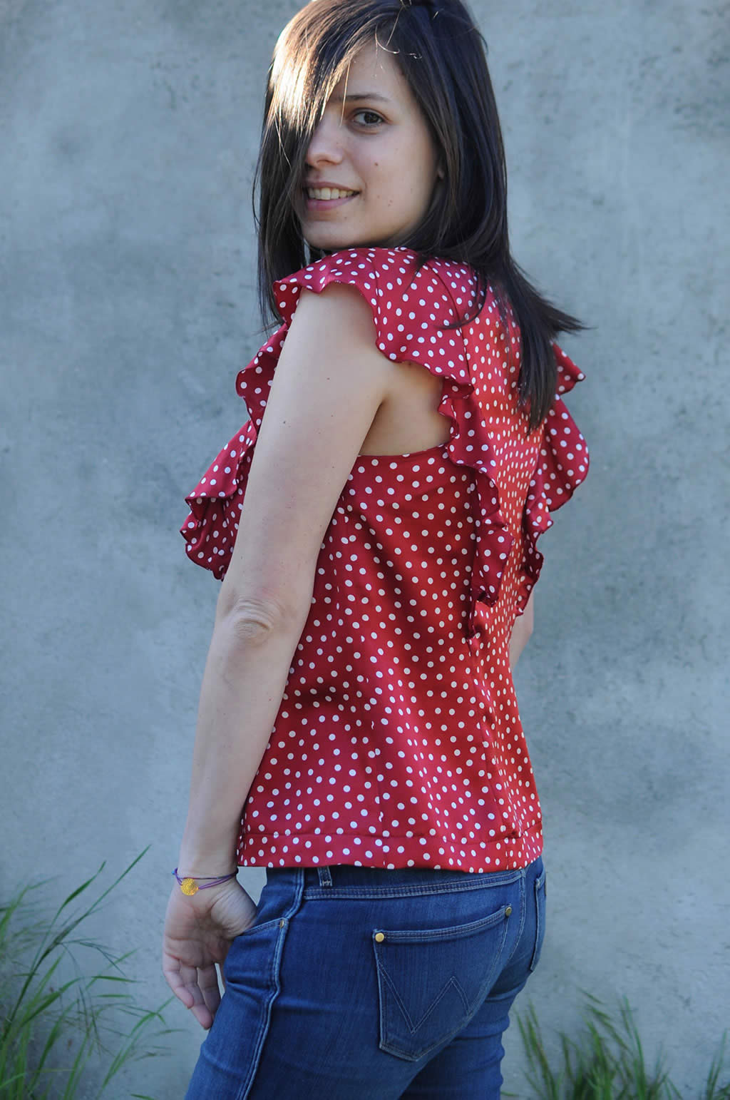 Ladulsatina DIY Fashion and sewing - Polka Dot blouse - Blusa a pois - Side